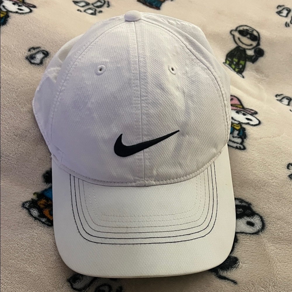 Nike White Cap with Black Swoosh